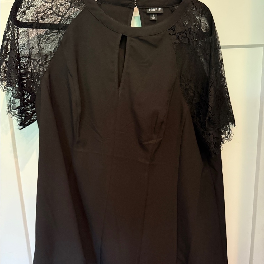 Torrid Black Lace Detail Top